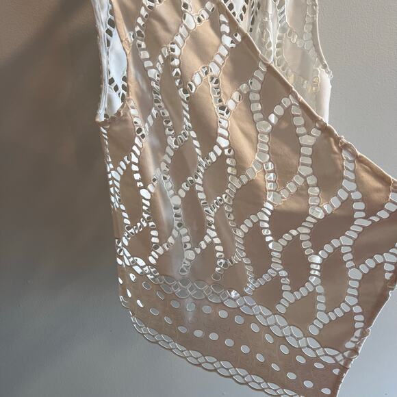 Alberto Makali White Boho Open Front Vest Size XS - Picture 2 of 6